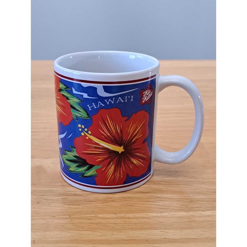 Hilo Hattie Hawaii Red Hibiscus Flower Coffee Mug Island Heritage Vintage 1996
